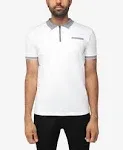 x Ray Men's Short Sleeve Zip-Neck Polo in White/Black Size X-Large