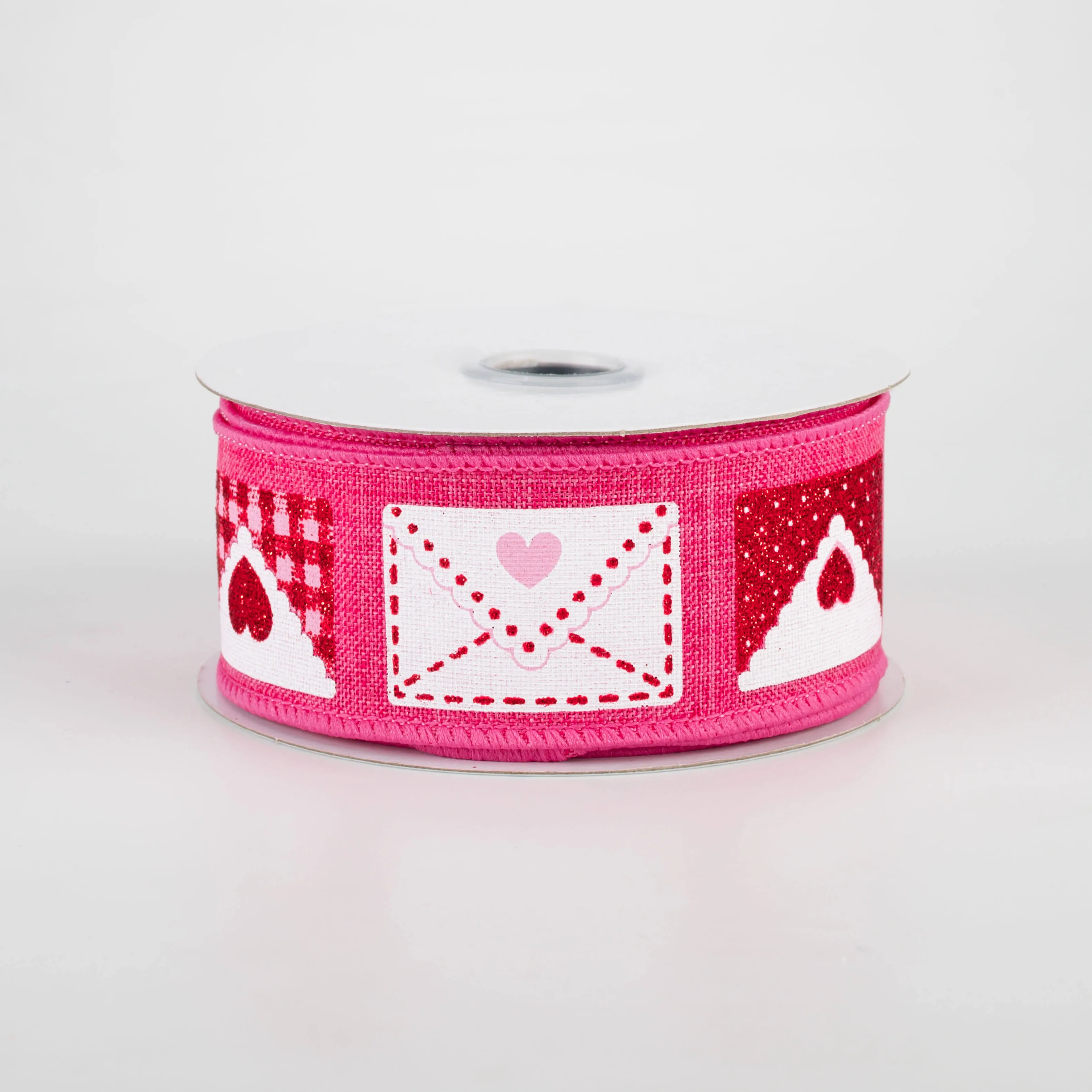 1.5" Love Letters Royal Ribbon: Hot Pink (10 Yards)