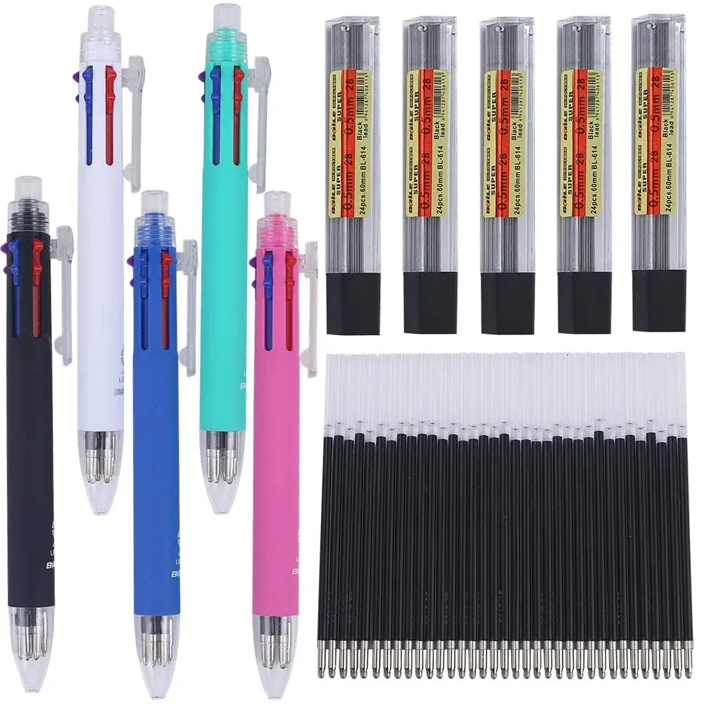 Ipienlee 5 + 1 Multifunction Pen Set 0.7mm Ballpoint Pen and 0.5mm Mechanical