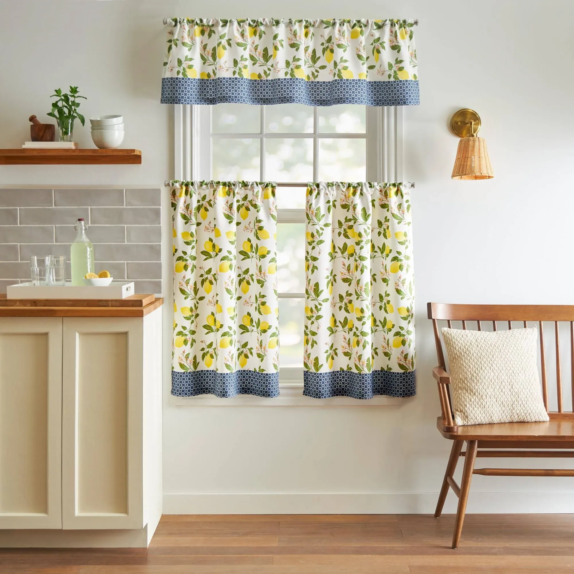 Martha Stewart Lemons 3pc Valance & Tier Set