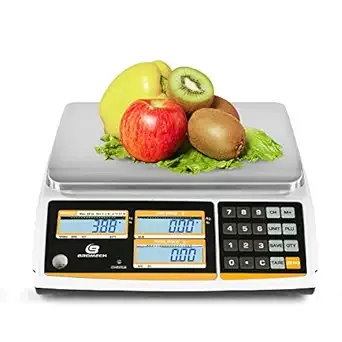 NTEP Certified Scale Price Computing, 60lb Capacity, 0.01lb Readability Rechargeable Commercial Food Produce Scale for Farmers Markets, Grocery Stores, Delis, Legal for Trade, COC #21-001