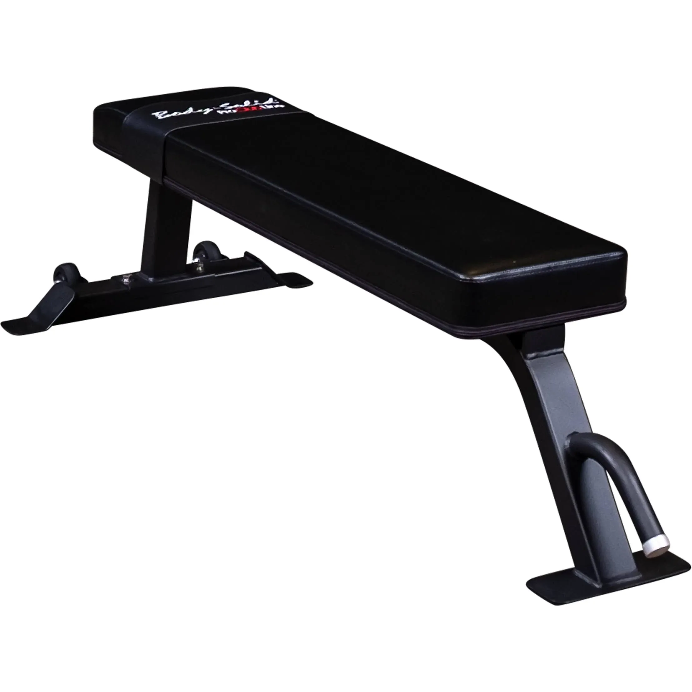 Body-Solid (SFB125) Flat Weight Bench for Abdominal, Upper, and Lower Body Exercise - Thick Padding, 1500 lbs Capacity, with Transport Wheels for Home Gym