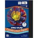 Pacon Tru-Ray Construction Paper - 9" x 12", Black, 50 Sheets