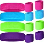 Neon Headbands, Sweat Bands Headbands for Women, 80S Sweatbands Wristbands, 80S