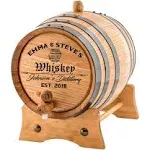 Personalized - Custom Engraved American Premium Oak Aging Barrel - Age your own Whiskey, Beer, Wine, Bourbon, Tequila, Rum, Hot Sauce & More | Barrel Aged (2 Liters)