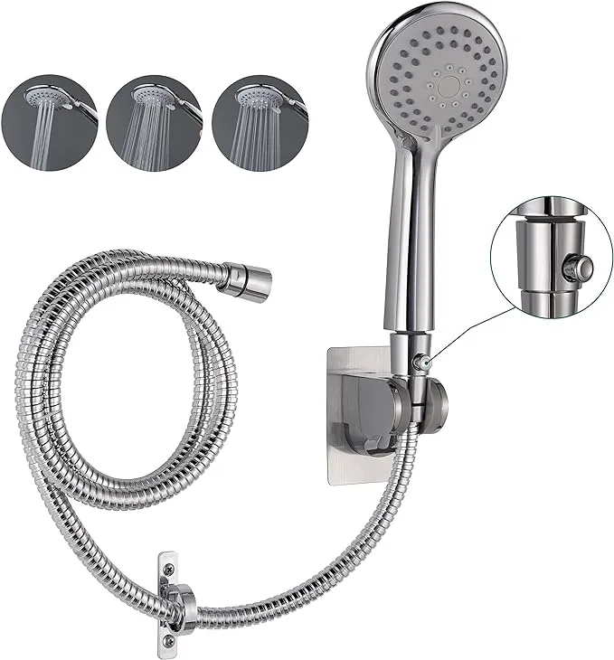 High Pressure RV Handheld Shower Head Set GOOLIFEE 3-Setting Rain Chrome Hand ...