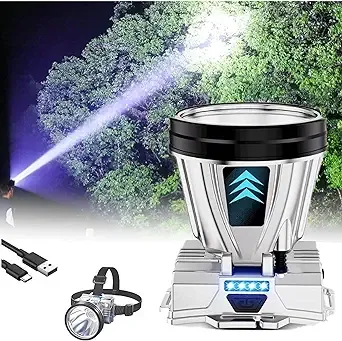 Super Bright Headlamp High Power Headlight LED Rechargeable Motion Sensor Hun...