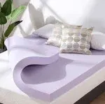 Mellow 4 Inch Ventilated Memory Foam Mattress Topper, Soothing Lavender Infus...