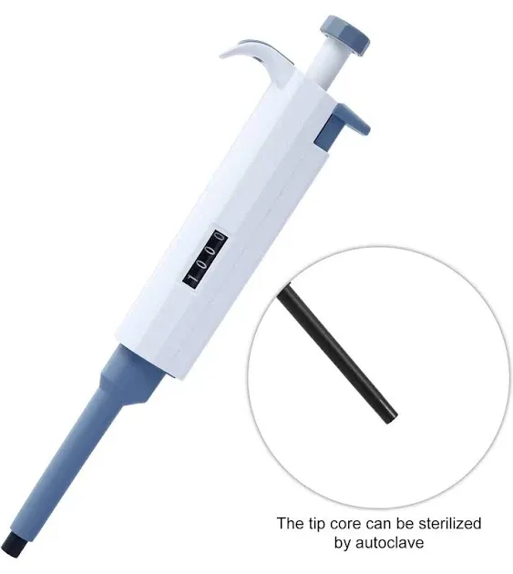 Lab Micropipette, Adjustable Volume Single Channel Pipettors,100-<wbr/>1000ul