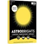 Astrobrights Punchy Pastel Cardstock, 8.5" x 11", 65 lb. Lively Lemon, 100 Sheets (91785)