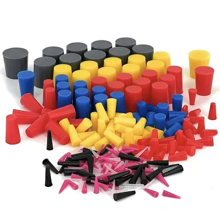 High Temp Masking Supply 235 Piece Silicone Rubber Plug Set - Sizes 1/32" to 1" - Tapered Stoppers for Powder Coating, Painting, Ceramic Coating, Sealing Holes - Non-Toxic, Flexible, Reusable