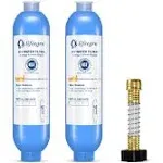 lifeegrn RV Water Filter with Hose Protector, Inline Water Filter, Reduces Bad Taste, Odors, Chlorine and Sediment in Drinking Water, Blue(2 Packs)