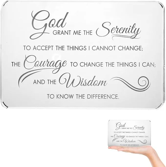 Serenity Prayer Desk Plaque- Embrace Sobriety and Abstinence- 4” x 6” Acrylic AA