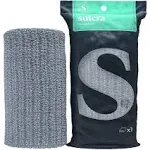 SUTERA - Exfoliating Shower Towel, Premium Japanese Scrub Wash Cloth, Deep Cleanse for Body Face, Microabrasion Duo Fibers Durable Quick Drying, Asian Spa Skin Care Bath Washclose, Extra Long Design