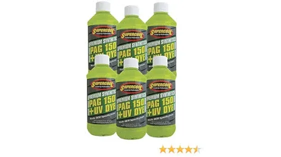 TSI Supercool P150-8D-6CP 150 PAG Viscosity Oil Plus U/V Dye, 8 oz, 6 Pack