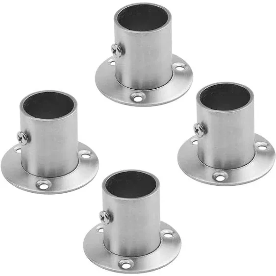 Rmdusk Stainless Steel Closet Wardrobe Rod Holder Socket End Support Bracket Flange for 32mm