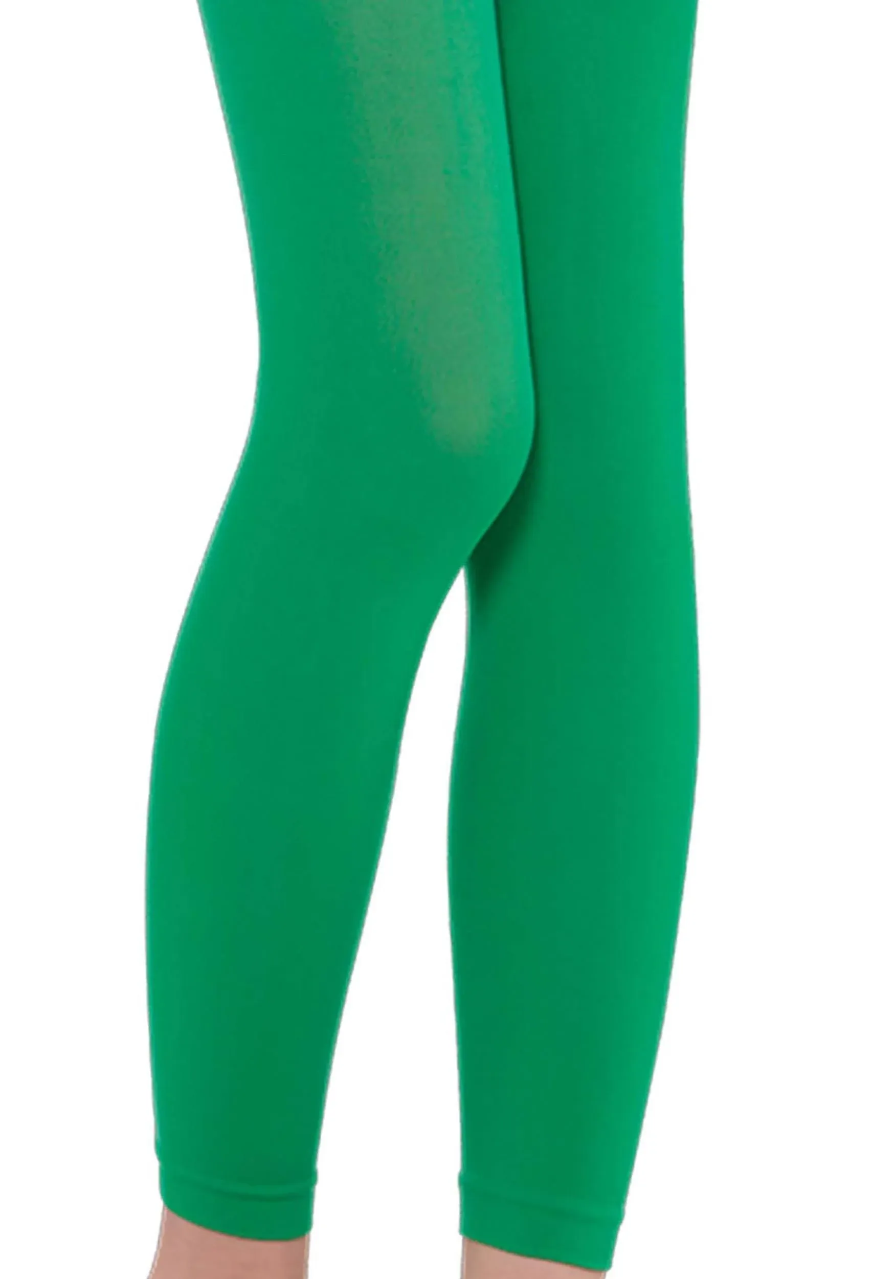 Green Footless Tights - Child