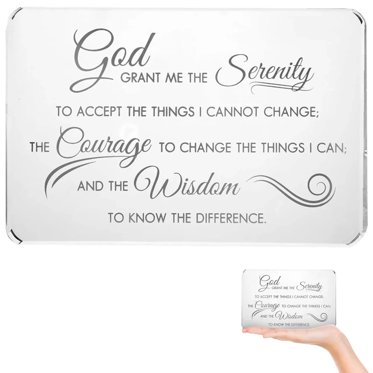 Serenity Prayer Desk Plaque- Embrace Sobriety and Abstinence- 4” x 6” Acrylic AA Sober Recovery Gift- Peaceful, Calming Alcoholics Anonymous Gift- Inspiring Quote for Serenity, Courage and Wisdom