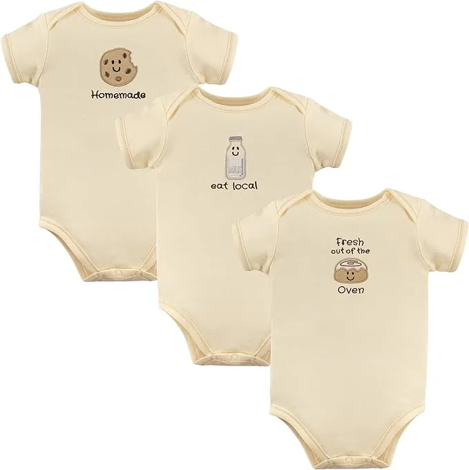 Touched by Nature Organic Cotton Bodysuits, 3-Pack, 0-24 Months - Jam