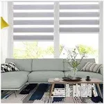 LUCKUP Horizontal Window Shade Blind Zebra Dual Roller Blinds Day and Night Blinds Curtains，Easy to Install 29.5" x 59" Grey