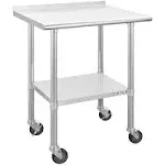 Hally Stainless Steel Table For Prep &amp; Work 24 X 30 Inches With Caster Wheels Ns