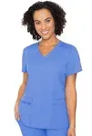 Med Couture MC Touch Women&#039;s Scrubs 4 Pocket Top MC7468 CIEL Ciel Free Ship