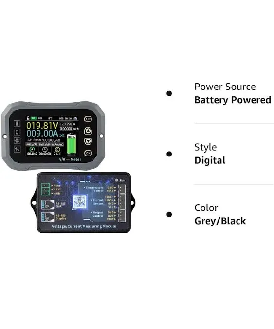 400A RV Battery Monitor with Shunt - Koolertron Bluetooth Smart Shunt with 2.4-inch LED Display Screen, Programmable App Controlled Battery Monitor for 12V Lithium Sealed, Gel, Flooded Batteries