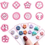 Polymer Clay Cookie Cutters The Clayful Co Mini Floral Flower Stud Pack Set of 10 Plastic Cutter for Jewelry and Earring Shapes