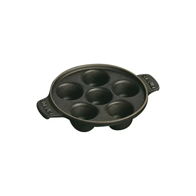 Staub 5.75 Inch Cast Iron Escargot Dish - Black