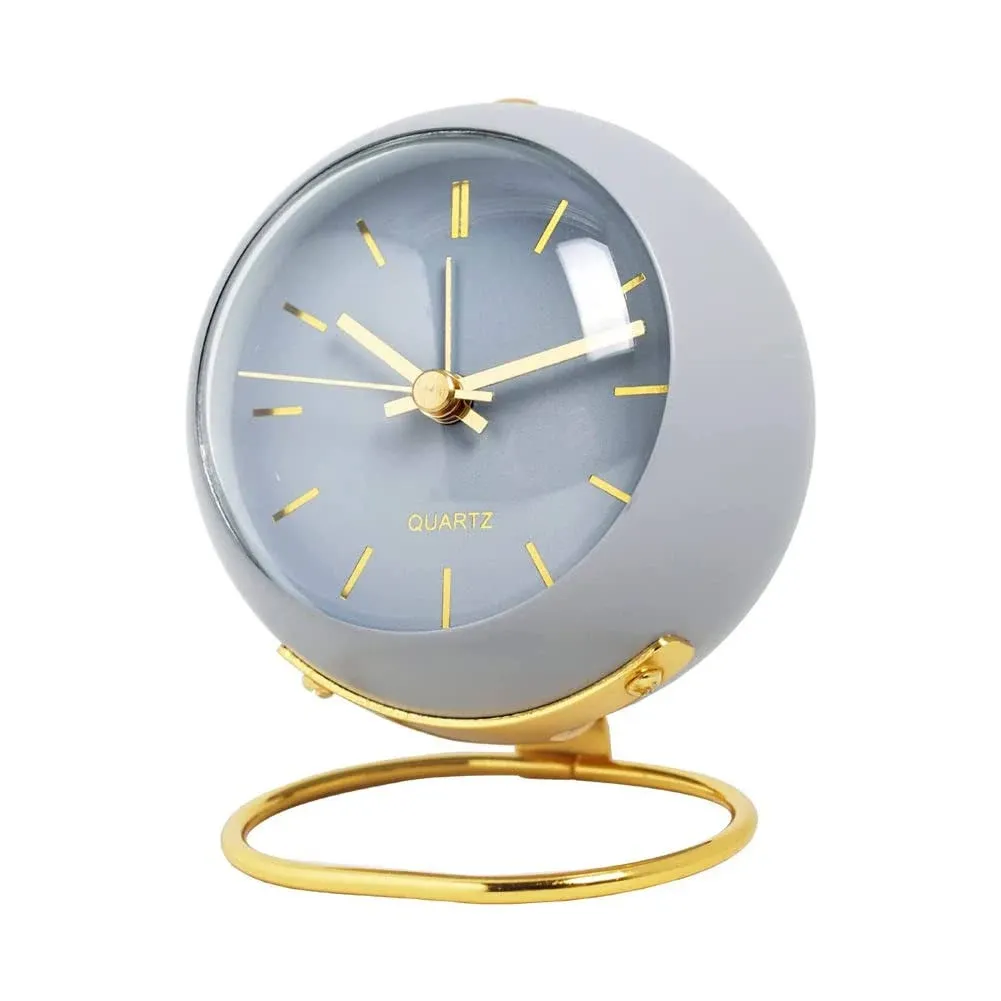 Analog Alarm Clocks Silent Non-Ticking Classic Retro Analog Cute Small Desk C...