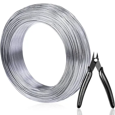 Aluminum Wire, Anezus 18 Gauge 328 FT Metal Wire Bendable Sculpting Aluminum Wire 1mm for Crafts Jewelry Making Beading Floral (Silver)