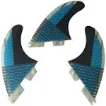 TOPWAYS Fiberglass Blue Honeycomb Surfboard Fin (3)Glass Flex Thruster Surf Fins