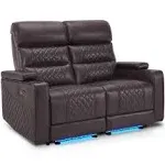 MCombo Electric Power Reclining Loveseat Sofa with Adjustable Headrests, Home Theater Seating with USB & Type-C Ports, Armrest Storage for Living Room