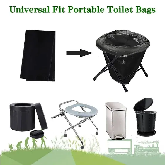 108 Portable Toilet Bags, 8 Gallon Biodegradable Camping Toilet Bags for Portable Potty, Thickened Compostable Toilet Waste Bags for 5 Gallon Bucket Trash Can Bin Liner RV Toilet Camping Car Outdoor