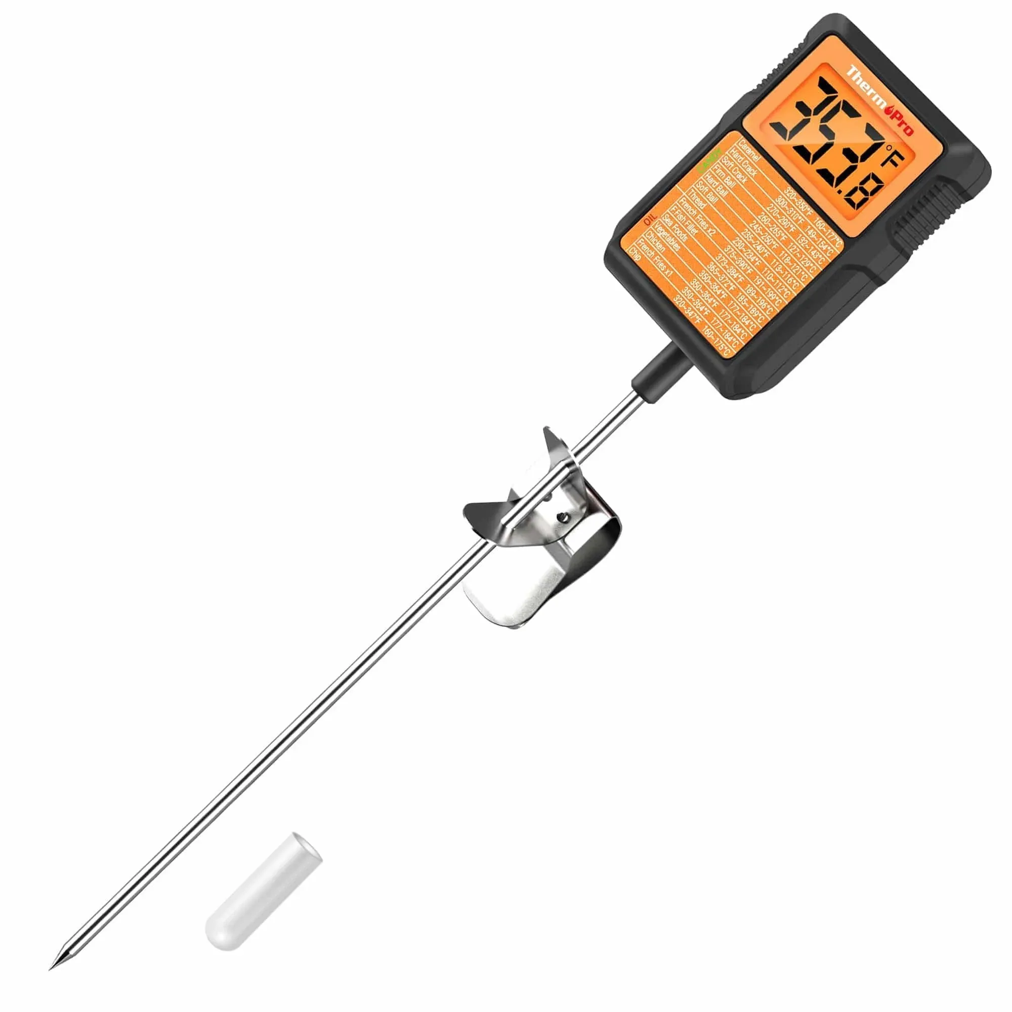 ThermoPro TP510W Waterproof Digital Candy Thermometer with Pot Clip, 8 inch Long ...