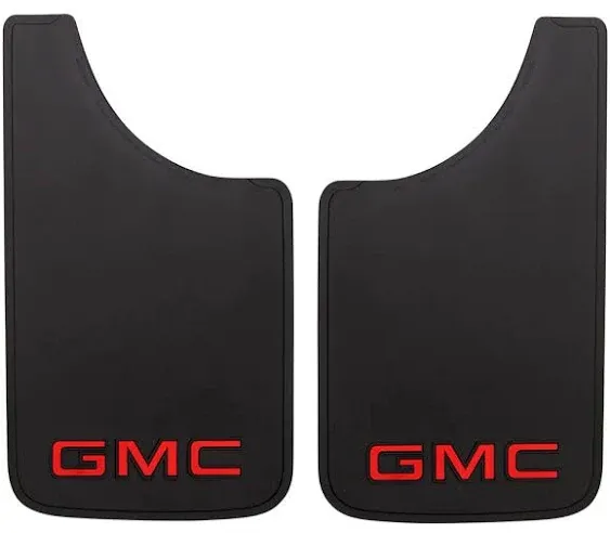 Plasticolor 000545R01 GMC Logo Easy Fit Mud Guard -19 x 11 inch -Set of 2