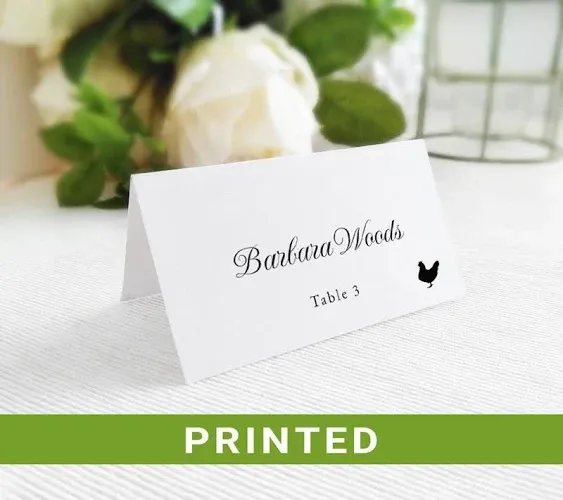 Wedding place cards with meal choice | Table seating cards | Personalized tent cards | Wedding name card | folded name place cards