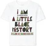 The Children's Place Unisex Kids Matching Family Black History Graphic T-Shirt | Size 2XL (16) | White | 100% Cotton