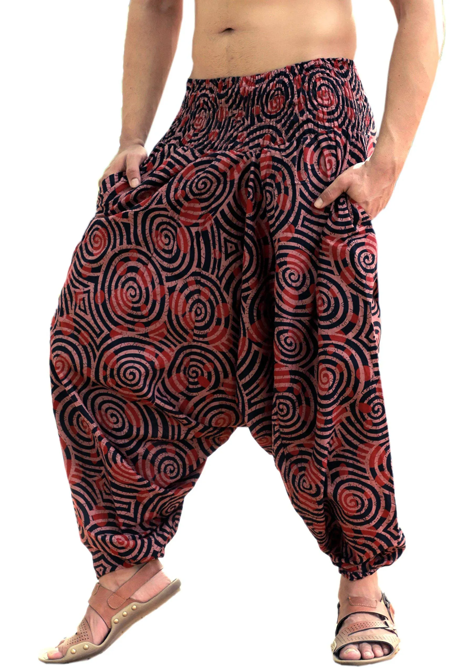 Sarjana Handicrafts Men Women Cotton Harem Pants Pockets Yoga Trousers Hippie