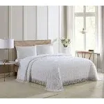 Beatrice Home Fashions Medallion Chenille Bedspread, King, White