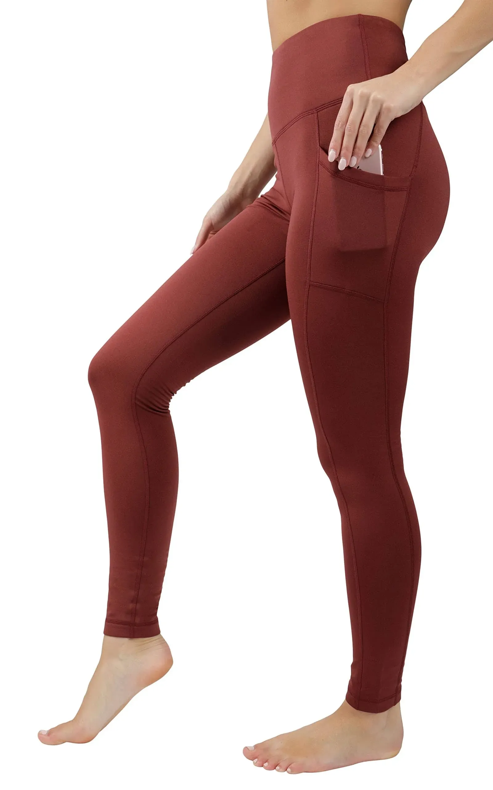 90 Degree by Reflex High Waist Fleece Lined Leggings with Side Pocket - Yoga Pants