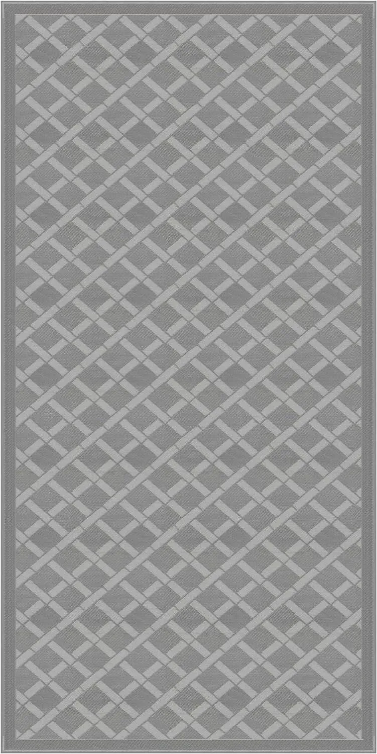 Lippert Reversible All-Weather RV Patio Mat Grey 8' x 16'