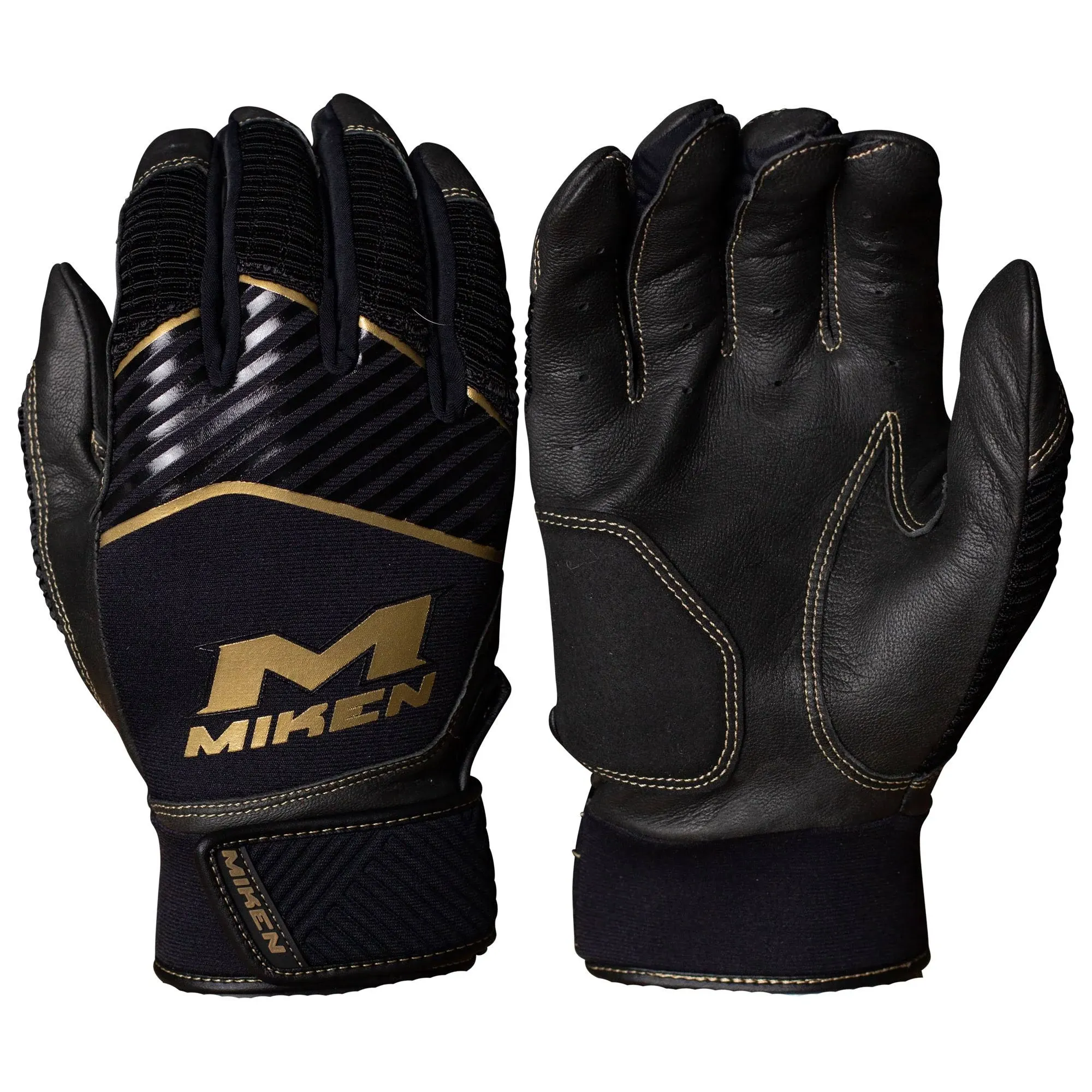 Miken Adult Gold Batting Gloves