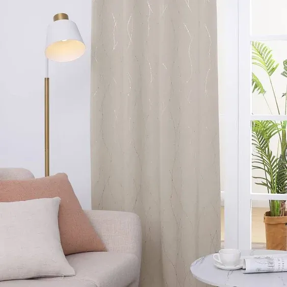 Deconovo Blackout Curtains Grommet Thermal Insulated Room Darkening Bedroom