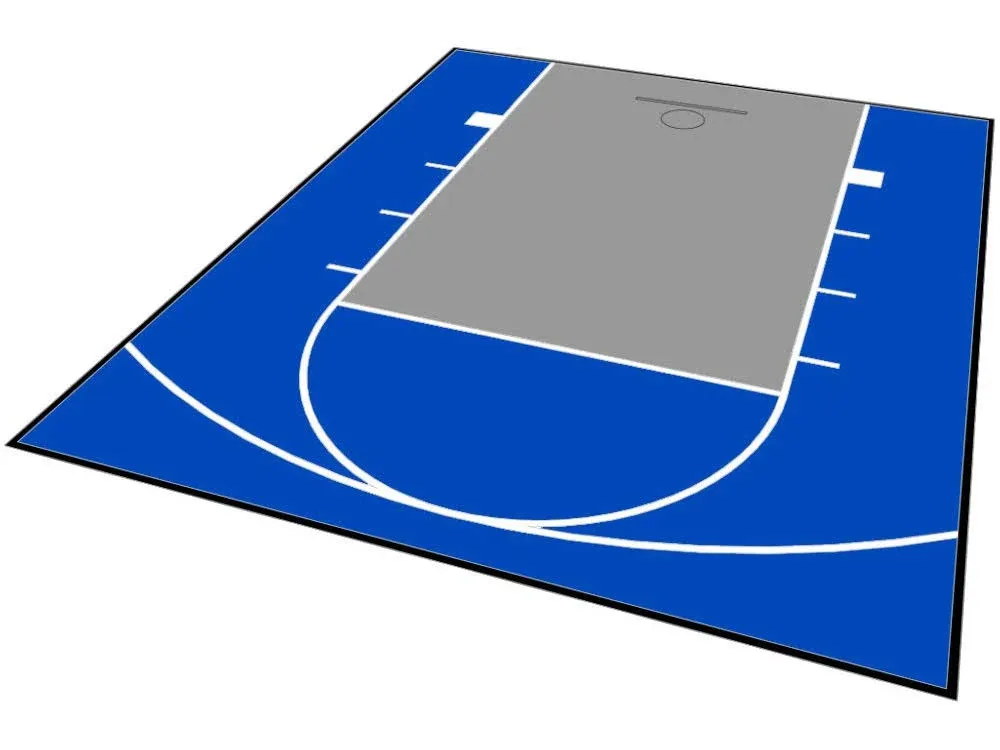 20ft x 24ft Outdoor Basketball Court Kit-Lines and Edges Included Gray/Beige