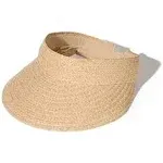 FURTALK Sun Visor Hats for Women Wide Brim Straw Ponytail Summer Beach Hat UV UPF Packable Foldable Travel