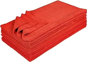 Eurow Microfiber Ultrasonic Cut Cleaning and Drying Towels, 300 GSM, 16 by 16 Inches, 12-Pack