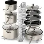 Vdomus Pot Rack Organizer with 3 DIY methods Pot and Pan Lid Storage for Cabinet