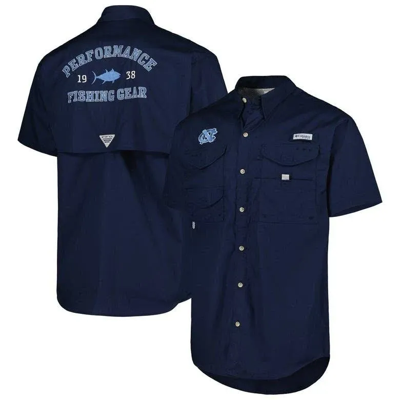 Columbia Navy North Carolina Tar Heels Bonehead Button-Up Shirt