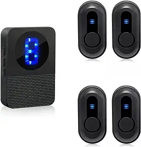 CallToU Wireless Calling System Smart Caregiver Pager Call Button 500ft Nurse Call Bell System for Patient Home/Elderly/Disabled/Clinic Nurses Station Nursing Home(4 Call Buttons & 1 Receiver)